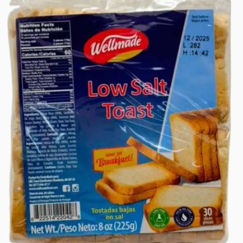 *Wellmade Low Salt Toast (2 boxes) 225 g x 12 ct