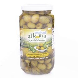 *Souhoul Al Koura Green Olive with Thyme 1000 g (2.2 lb) x 12 ct